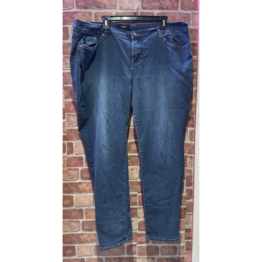 Torrid Denim Jeans Women's Plus Size 24R Bootcut Dark Blue Mid-Rise Stretch